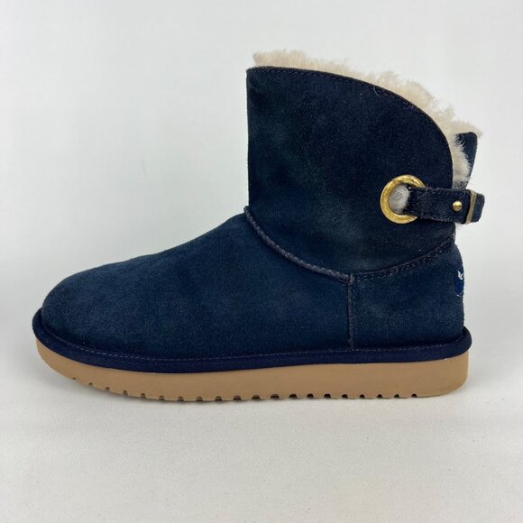 Koolaburra Womens Remley Mini Blue Suede Ankle Boot Winter Snow 1105809 size 7 - Picture 7 of 16